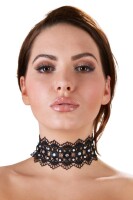 Cottelli Collection Stick Embroidered Collar with Rhinestones