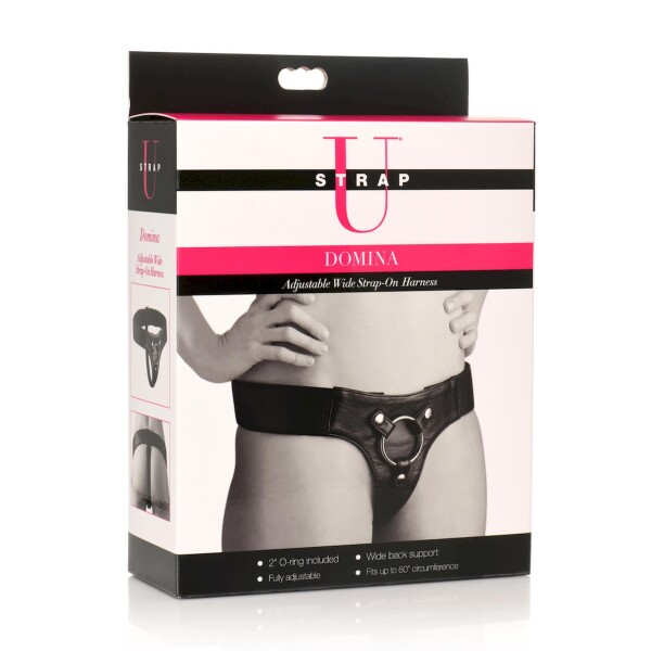 Strap U Strap-on Harness aus Leder in Schwarz