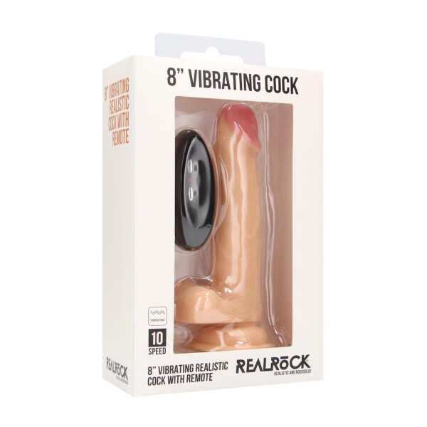 RealRock Vibrierender realistischer Penis mit Hodensack - 8 / 20 cm