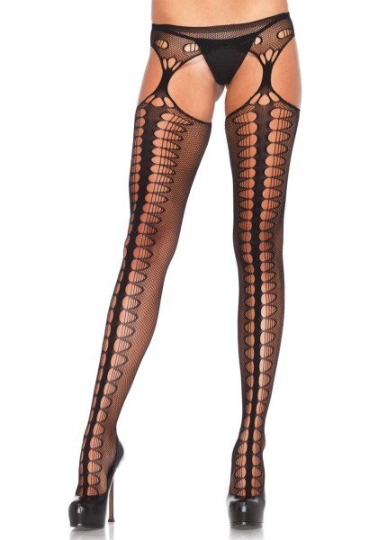 Straps-Look Netzstrumpfhose Leg Avenue