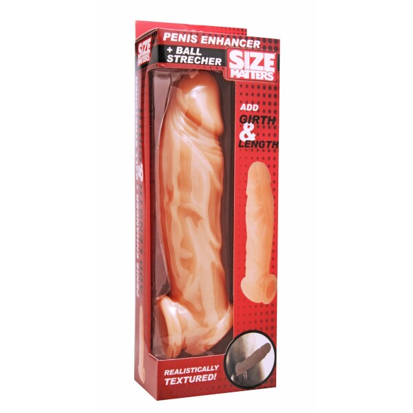 Size Matters Realistic Penis Sleeve and Ball Stretcher - Skin Tone