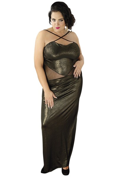 Andalea Goldenes Wetlook-Kleid C/4001