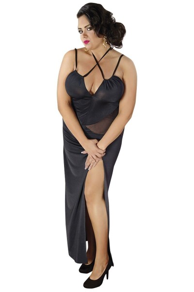 Andalea schwarzes langes Kleid