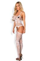 weißes Netz-Catsuit ouvert PR4460, Bodystocking von...