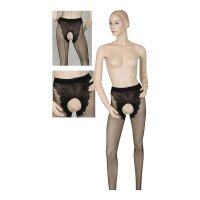 Schwarze Strumpfhose mit offenem Schritt von Cottelli...