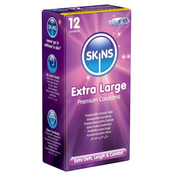 SKINS CONDOM EXTRA LARGE 12 PACK