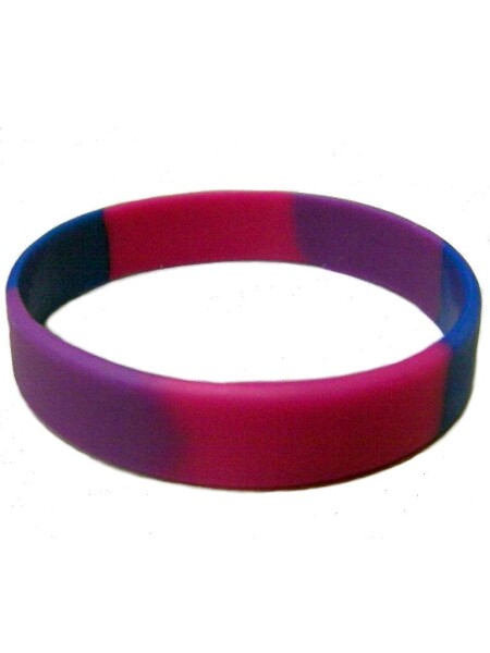 Bisexual Bracelet Silicone / Armband schmal