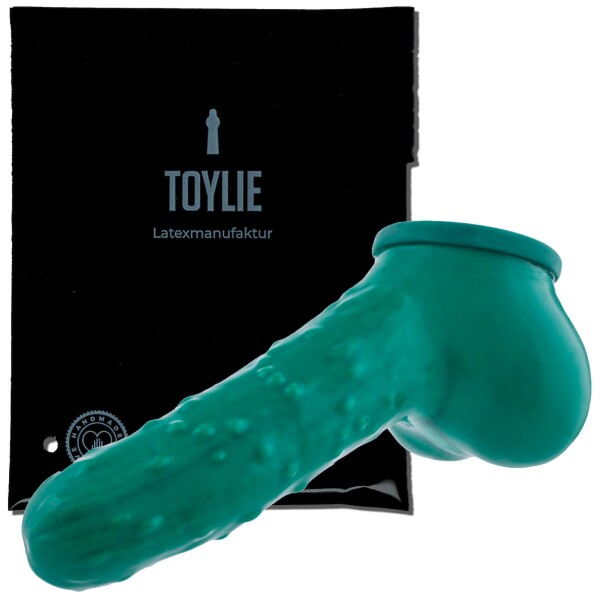 Toylie Latex Penishülle - Gurke (Schaft 13 cm, Öffnung 5,5 cm) - grün
