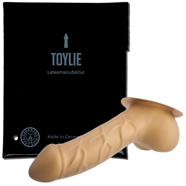 Toylie Latex Penishülle - Carlos BP (Schaft 15 cm, Öffnung 5,5 cm) - gold