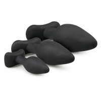 Schwarzes Analplug-Set aus Silikon