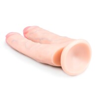 Realistischer Doppeldildo mit Saugnapf - 18 cm