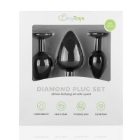 Analplug aus Silikon mit Diamant - Schwarz