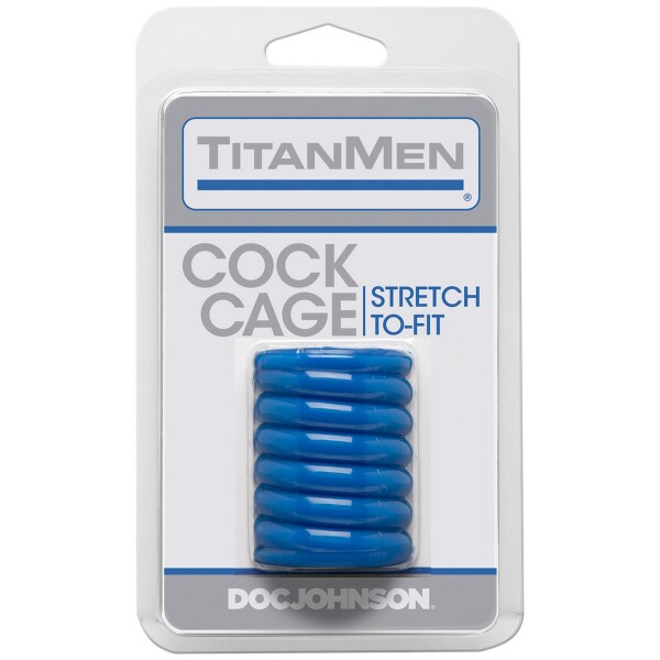 Doc Johnson TitanMen Cock Cage Stretch blau 25mm