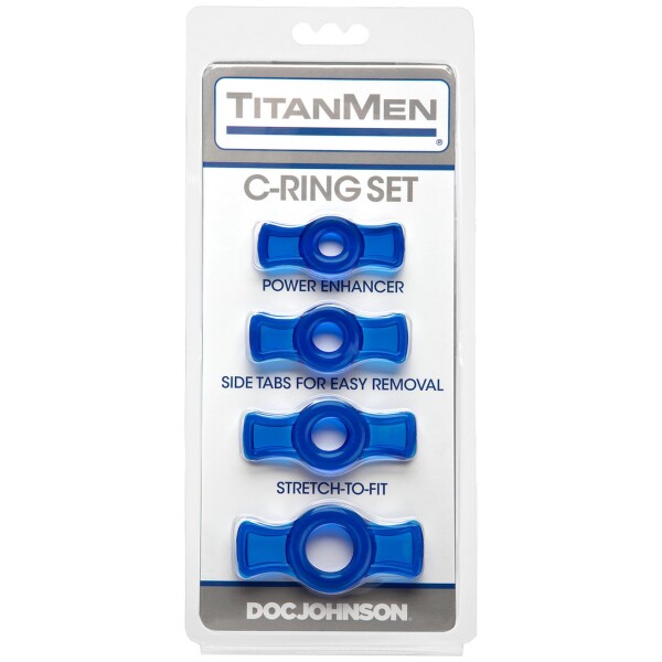 TitanMen Cock Ring Set 4pcs blue