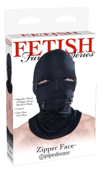 Fetish Fantasy Series FFS Zipper Face Hood Black