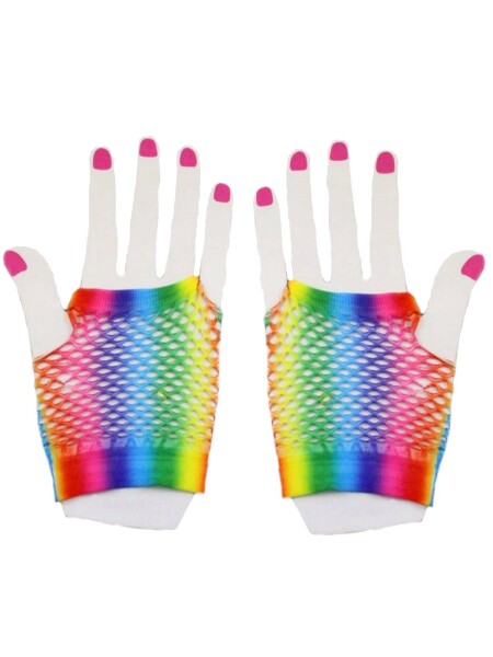 Prideitems Rainbow Net Gloves Short