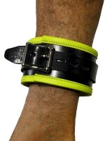 RudeRider Ankle Cuffs with Padding Leather Black/Yellow...
