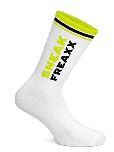 Sneak Freaxx White/Black/Yellow Neon Socks One Size