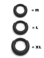 Silicone Steel Fusion Ring Boost XLarge Black