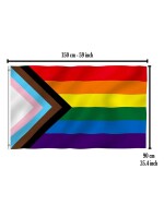 Progress Rainbow Flag / Progress Regenbogenflagge 90 x...