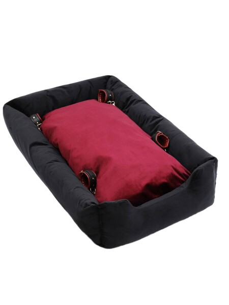 RudeRider Puppy Kennel with Cuffs Black/Red