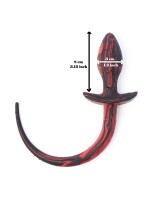 RudeRider Little Dog Tail Plug 28 x 3 cm Black/Red Silicone