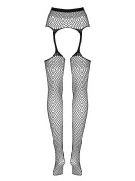 Sexy Netz-Strapsstrumpfhose - Schwarz