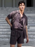 2Eros Breezy Single Button Wrap Vest Dark Gray