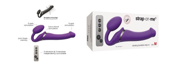 Strap On Me - Halterloser Strap-on Dildo Größe M - Lila