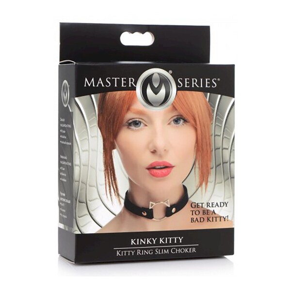 Kinky Kitty Ring Slim Choker - Schwarz