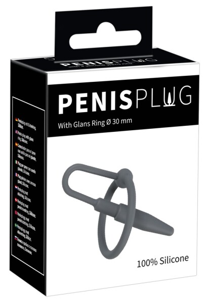 Pplug mit Glansring grau von Penisplug