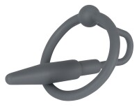 Pplug mit Glansring grau von Penisplug
