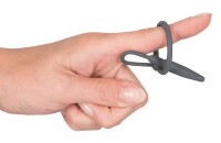 Pplug mit Glansring grau von Penisplug