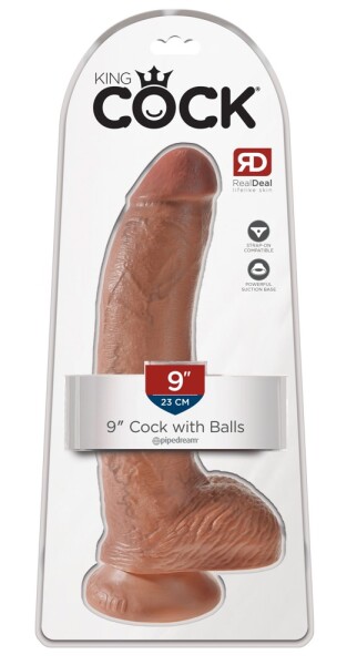 PIPEDREAM - KING COCK KC 9 Cock with Balls Tan