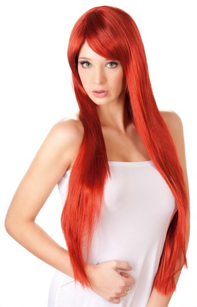 Cottelli ACCESSOIRES Perücke Rot, Lang, Glatt