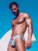 2Eros Print Swim Thong V80 Caribbean Twist