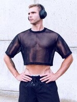 Supawear Mesh Oversized Crop Tee T-Shirt Black