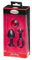 MALESATION Alu-Plug mit Stoßgriff & Schmuckstein klein, schwarz