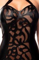 Schwarzes Wetlook Minikleid von SARESIA
