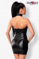 Schwarzes Wetlook Minikleid von SARESIA