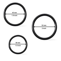 Rude Rider Silicone Cock Ring Thin 3-Set Black