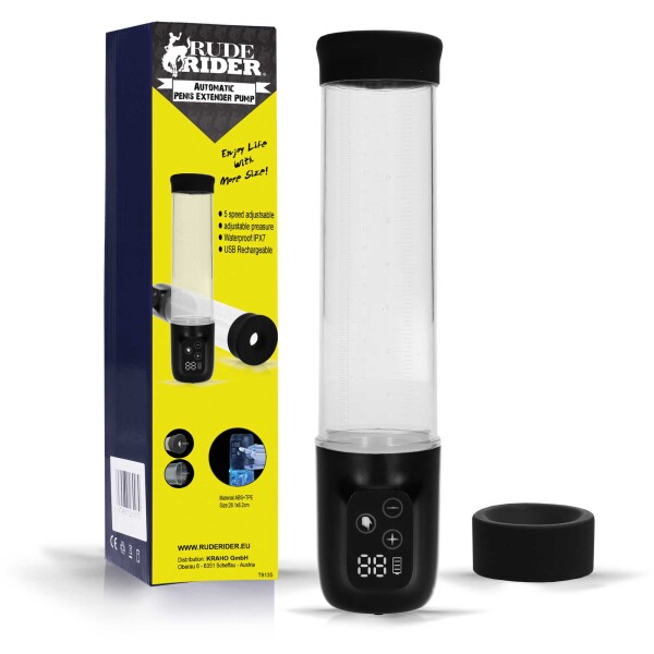 Rude Rider Automatic Penis Extender Pump Smoke USB Rechargeable