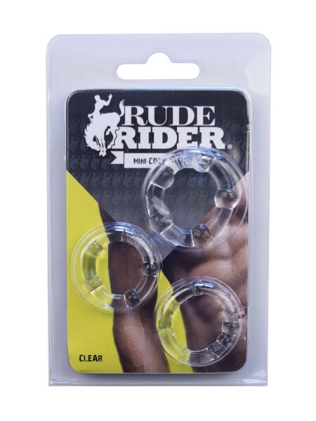 Rude Rider Mini Cock Rings Clear (3-Ring-Set)