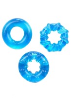 RudeRider Soft Cock Rings Ice Blue (3-Ring-Set)
