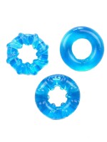 RudeRider Soft Cock Rings Ice Blue (3-Ring-Set)