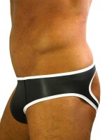 Rude Rider Neoprene Brief Open Back Bottoms Black/White