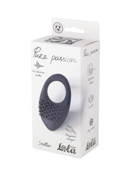 Pure Passion Rechargeable Vibro Cockring Stellar Black