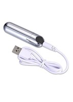 Boss Series - Vibrator - Strong Bullet Vibrator Silver/Black USB 10 Function
