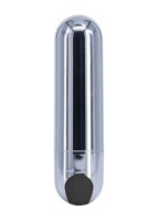 Boss Series - Vibrator - Strong Bullet Vibrator Silver/Black USB 10 Function