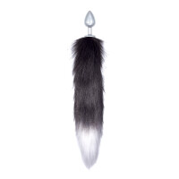 Butt Plug with Tail Diamond Starlit Black